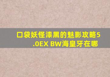 口袋妖怪漆黑的魅影攻略5.0EX BW海皇牙在哪